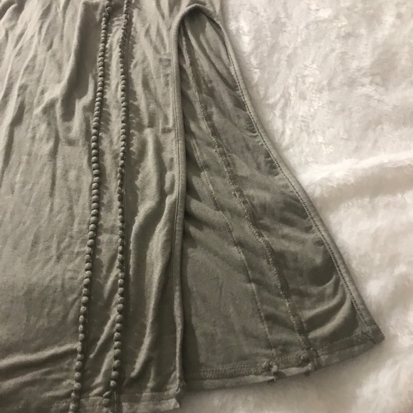 Long gray dress with thick straps with slit - Picture 5 of 8